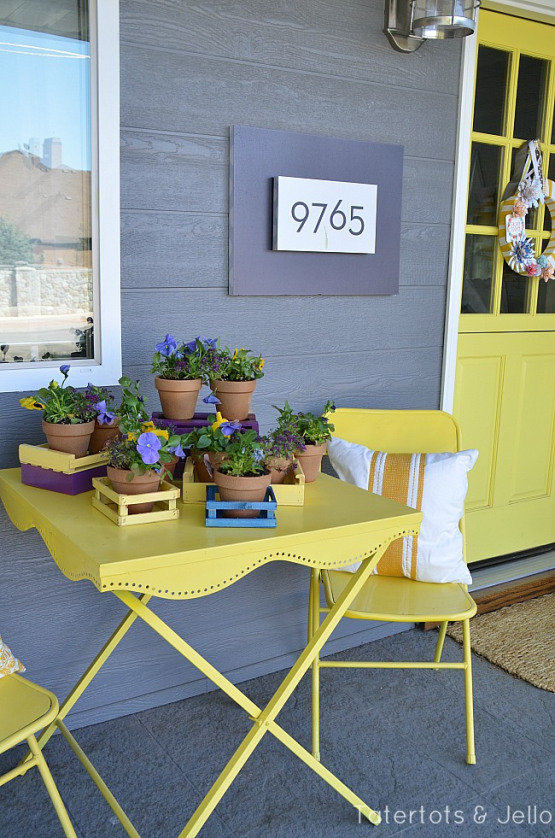 Spring Flower Spray painted thrifted crate idea. 