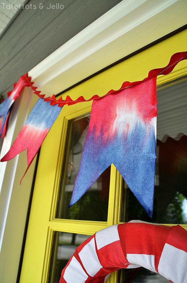 tie dye patriotic pennant tutorial