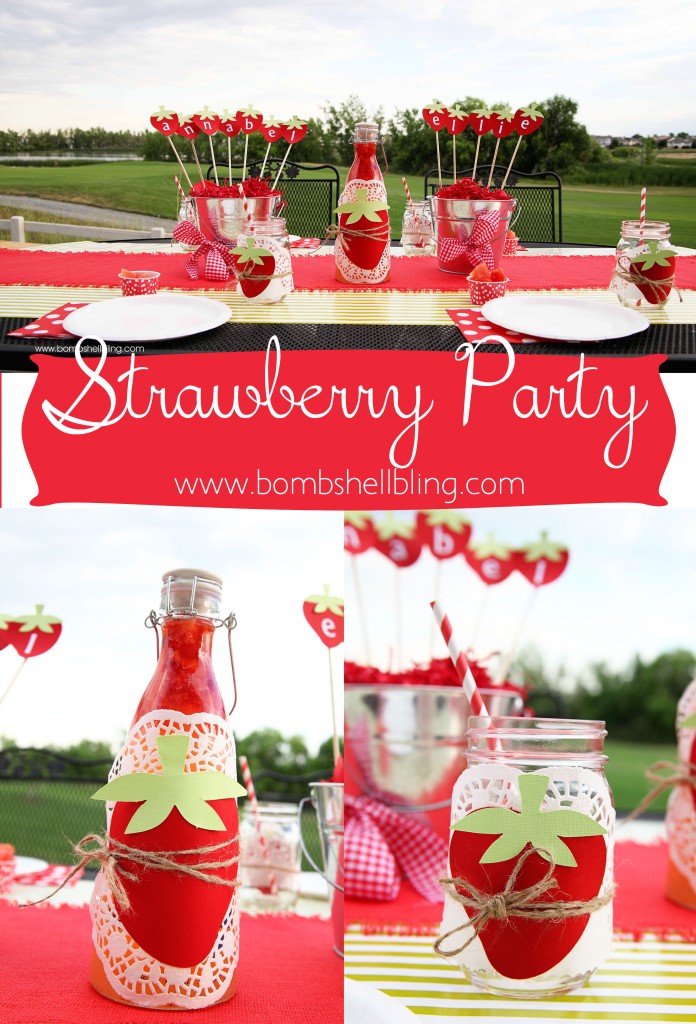 Strawberry Themed Birthday Party at Bombshell Bling