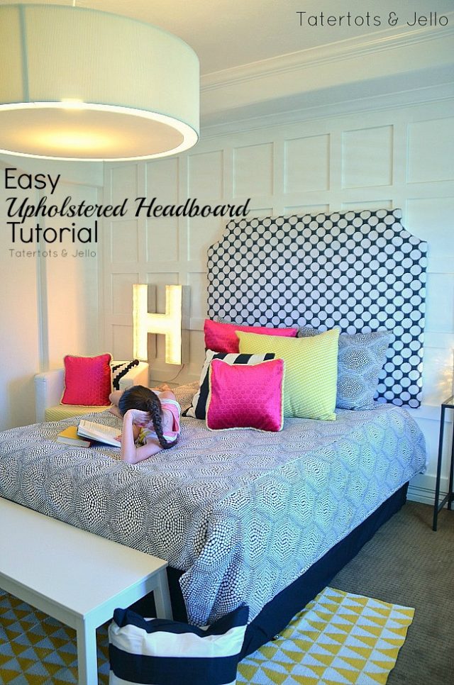 Make an Easy DIY Upholstered Headboard! - Tatertots and Jello