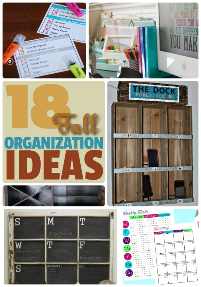 18 Fall Organizing Ideas - back to school organizing ideas