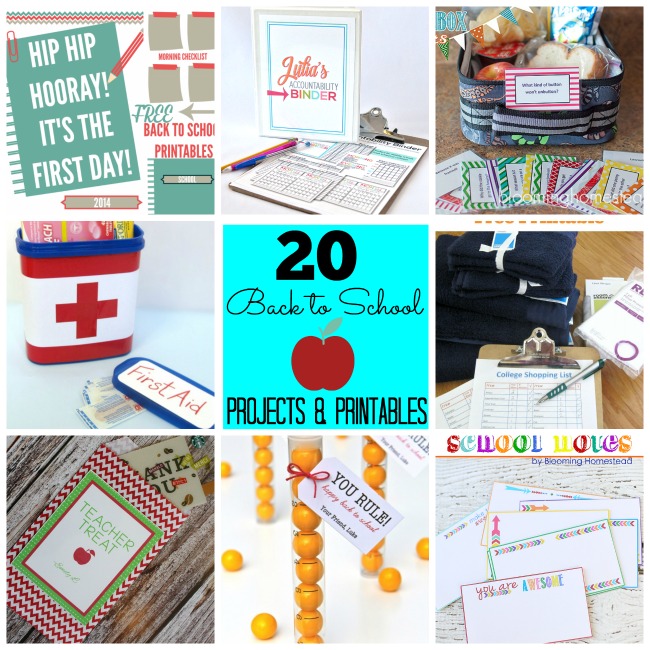 Great Ideas -- 20 DIY Back To School Projects & Printables!