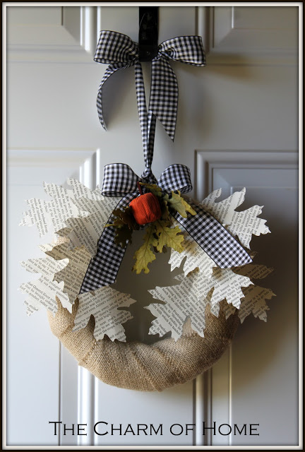 book page wreath