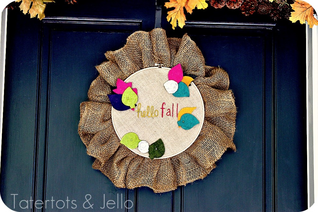 fall embroidery hoop wreath