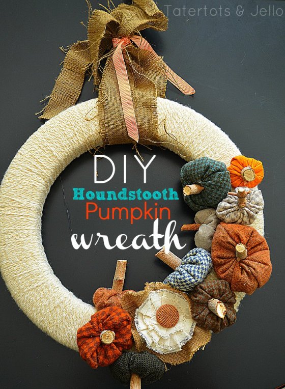 fall houndstooth pumpkin wreath