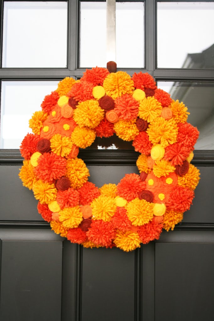 fall pom pom wreath