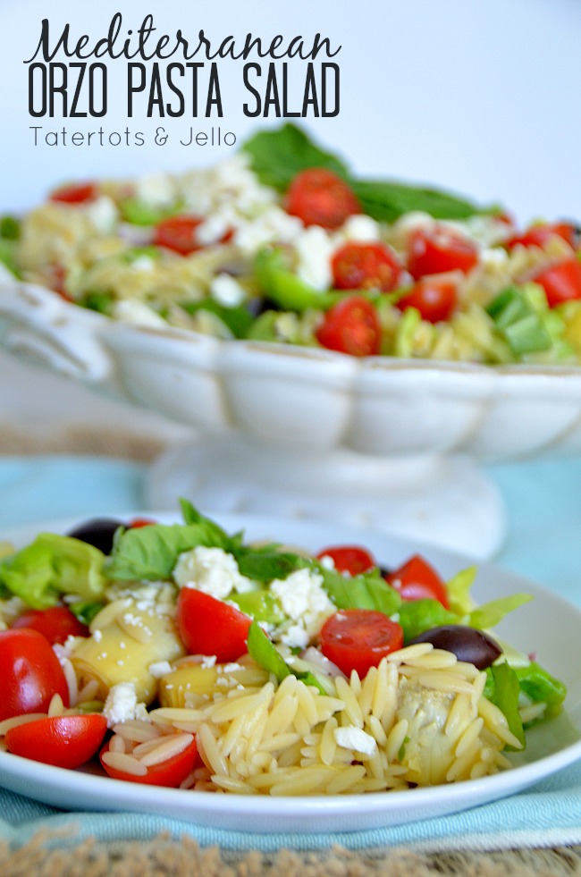 mediterranean orzo pasta salad at tatertots and jello