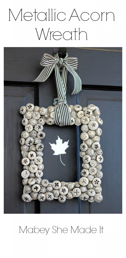 metallic acorn wreath