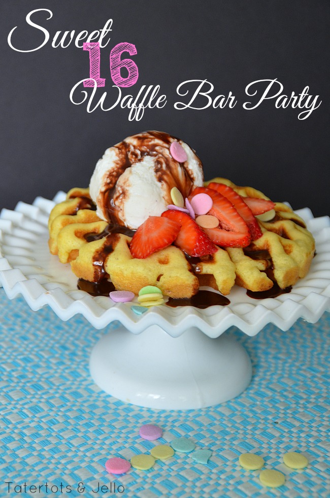 sweet 16 waffle bar party at tatertots and jello