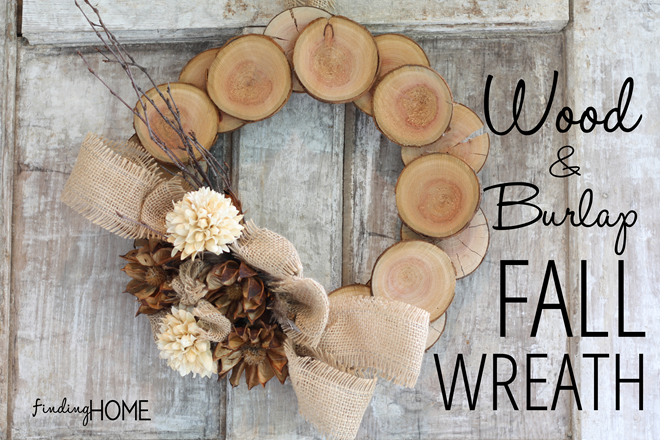 wood and burlap fall wreath