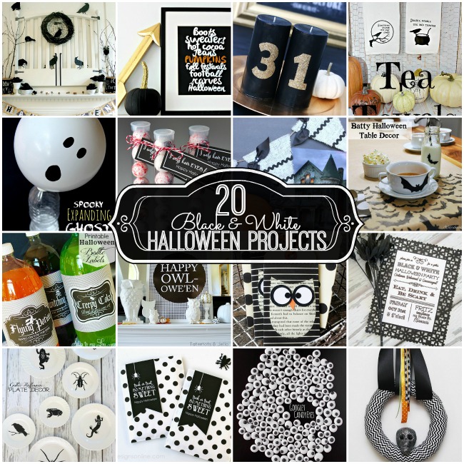 20 black and white halloween projects at tatertots and jello