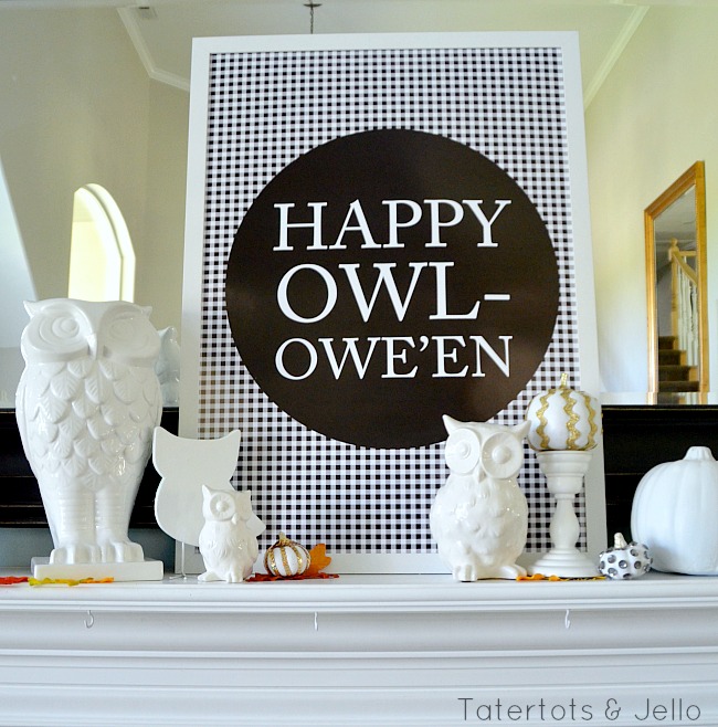 Happy Owleen free printable at tatertots and jello