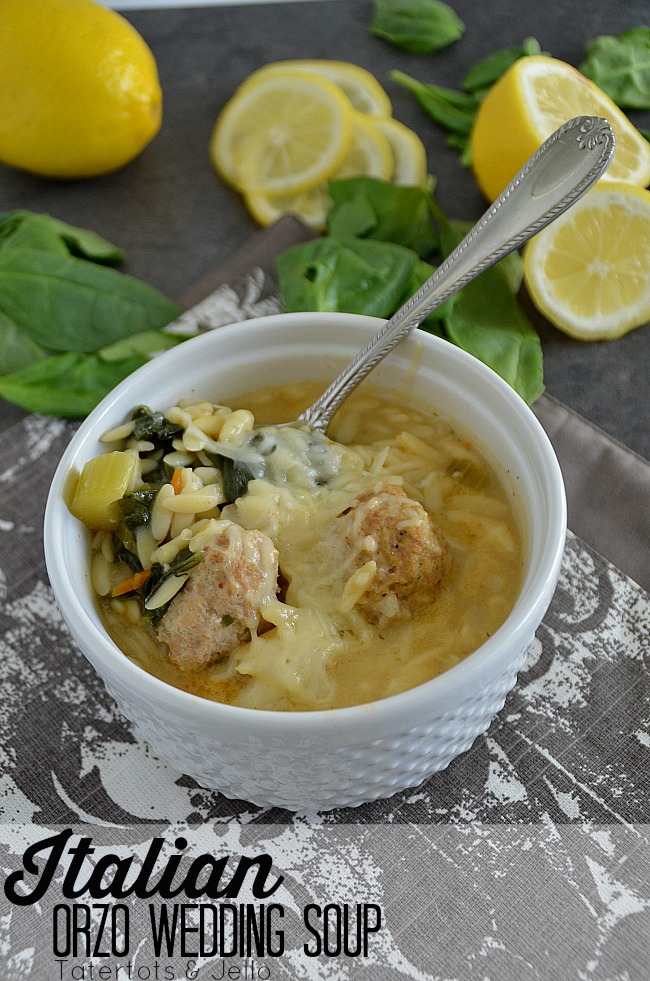 Italian orzo wedding soup