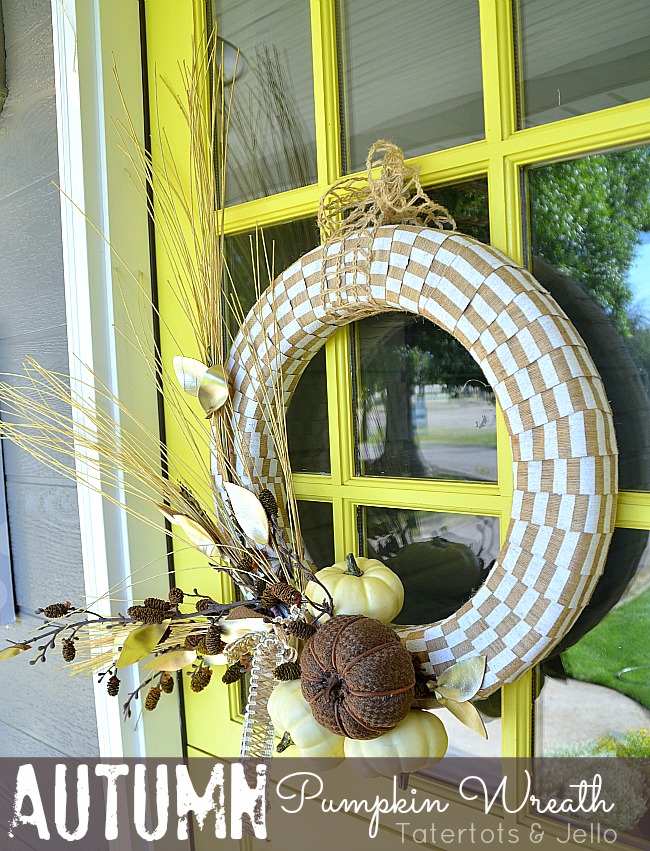 autumn pumpkin wreath tutorial at tatertots and jello