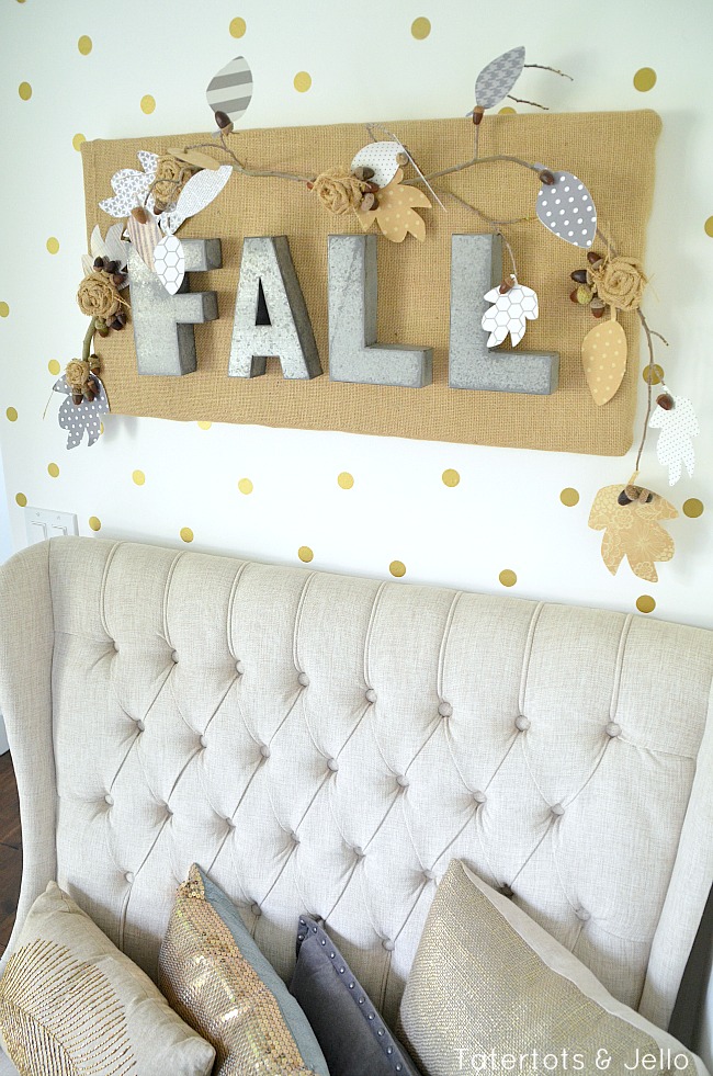 Fall Burlap and Metal Letter Wall Hanging Tatertots and Jello