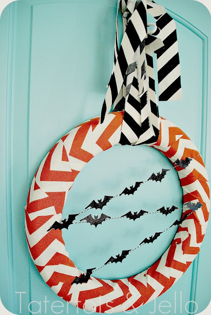 halloween chevron bat wreath