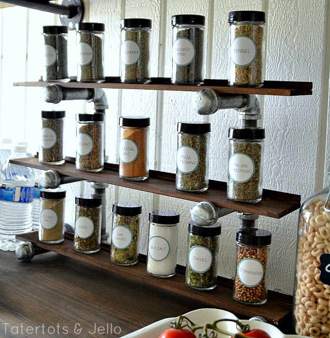 DIY mason jar spice rack