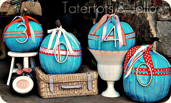 painted address pumpkins