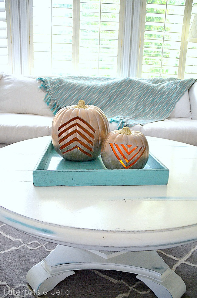 DIY Chevron Pumpkins