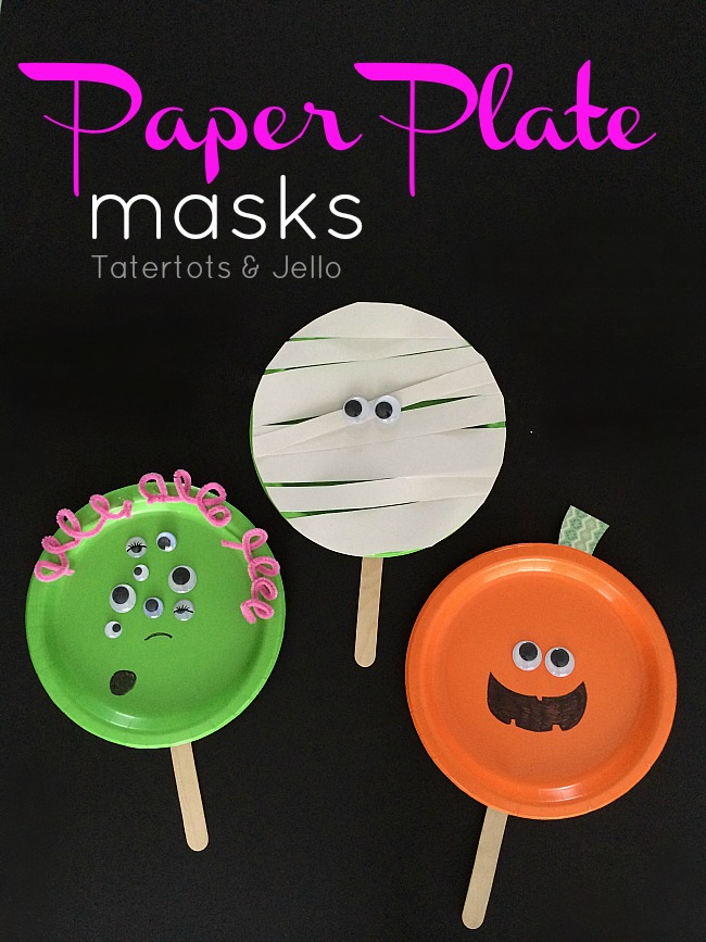 Easy Paper Plate Halloween Masks!