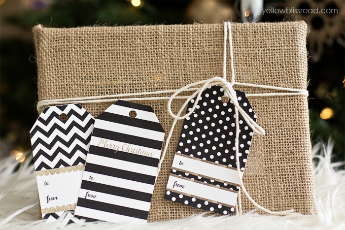 Black & White Modern Glam Gift Tag