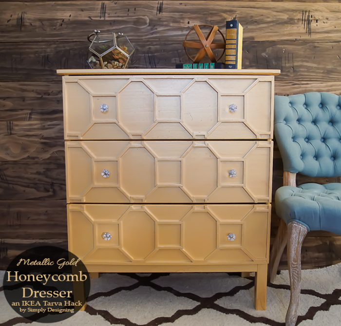 Metallic-Gold-Honeycomb-Dresser