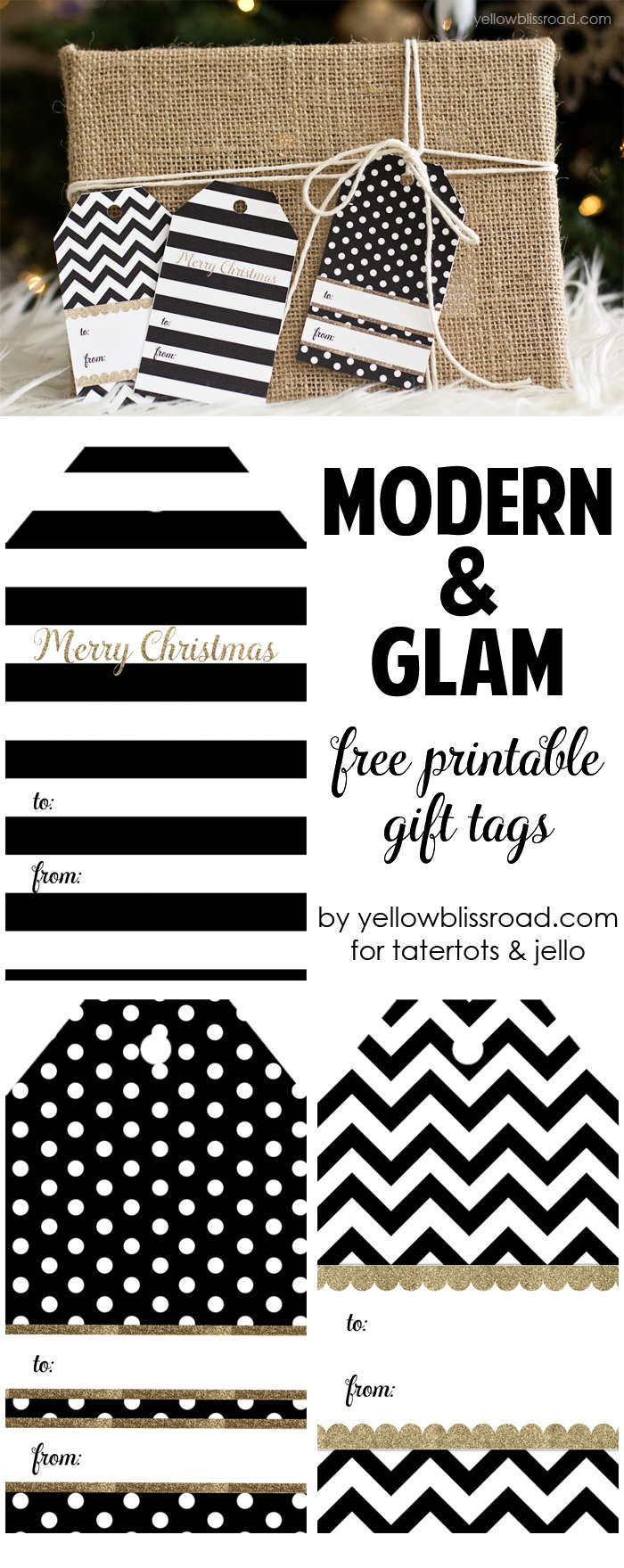 Moder Glam Free Printable Gift Tags