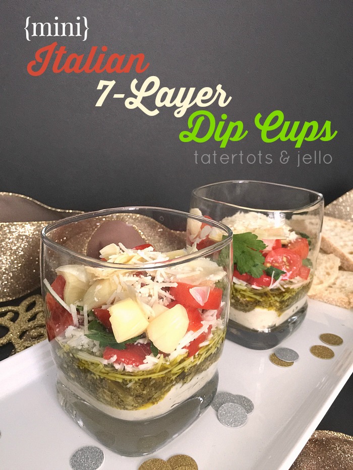 Italian 7-layer cup appetizers