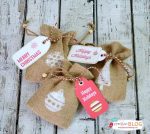 HAPPY Holidays: DIY Stamped Holiday Burlap Gift Bags