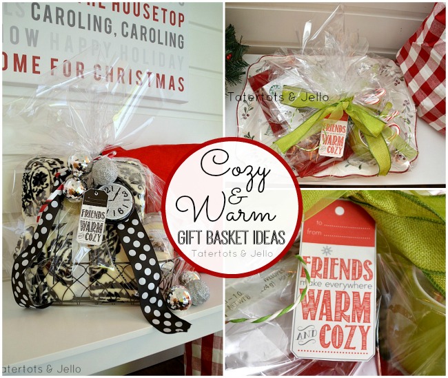 DIY Red Gift Basket  Free printable red themed gift tags!