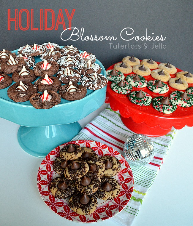 different varieties of blossom cookies from a mix