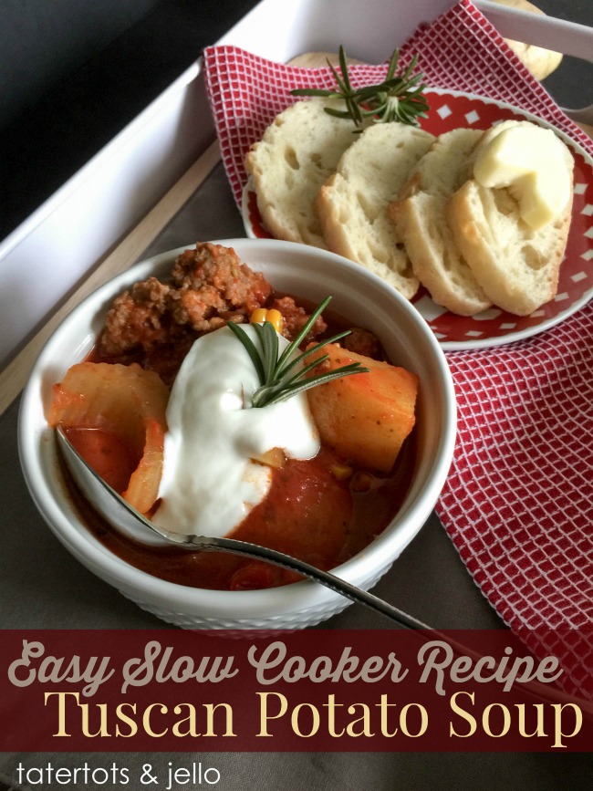 easy slow cooker recipe tuscan potato soup