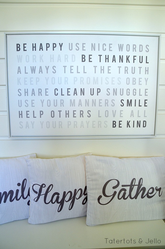Free Family Rules printables using Shutterfly and printed on their framed canvases. 