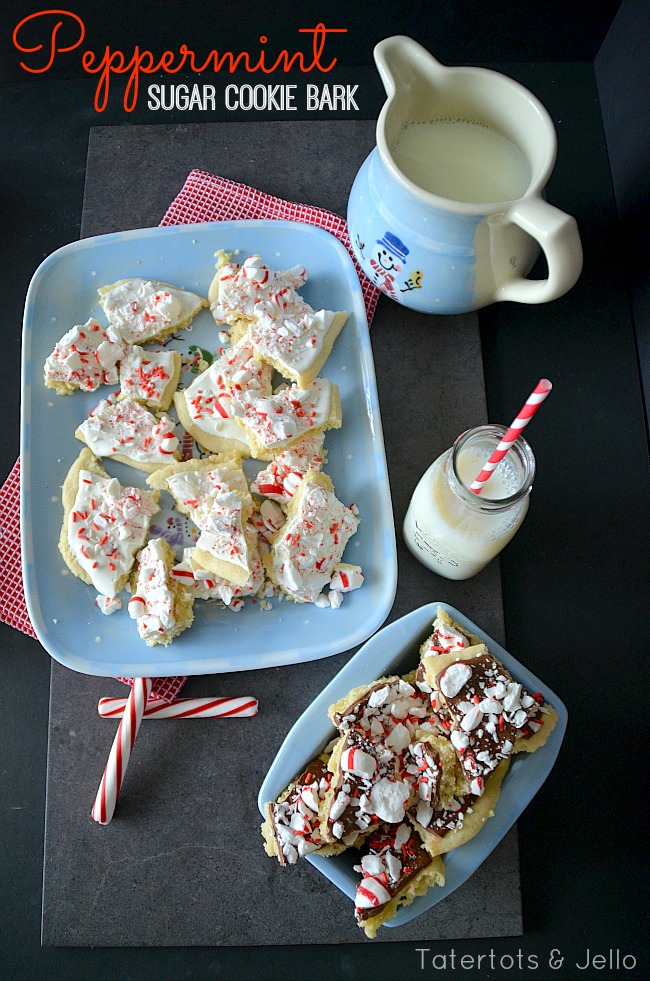 peppermint sugar cookie bark recipe at tatertots and   jello