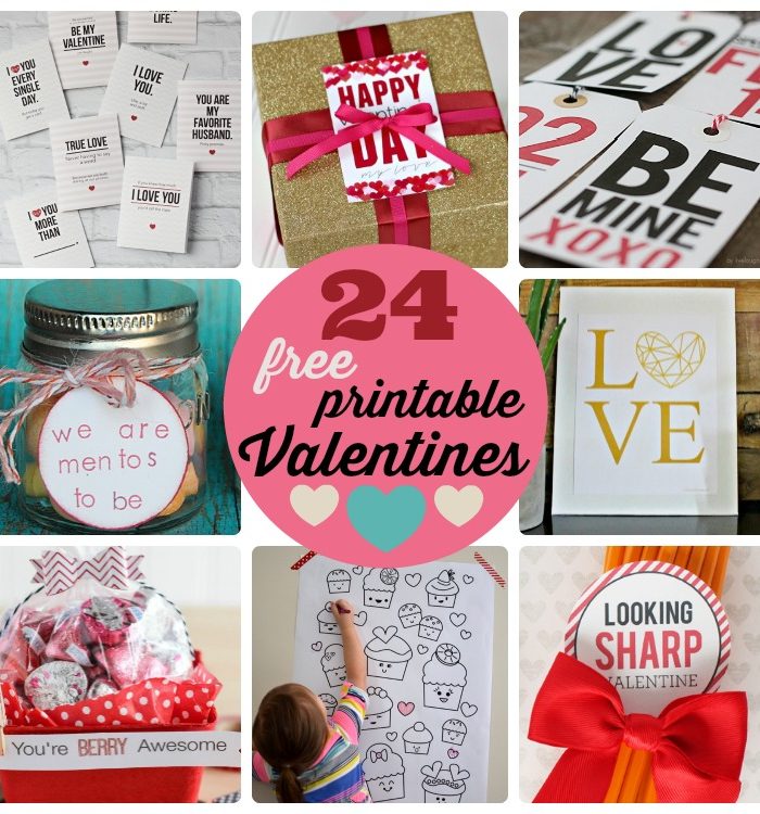 Great Ideas — 24 Free Printable Valentines!