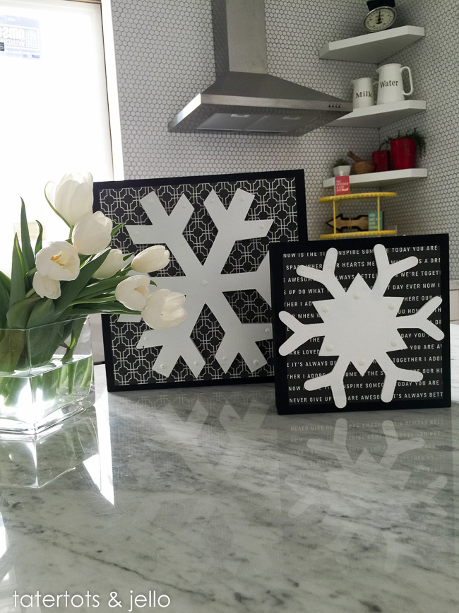 black and white snowflakes 