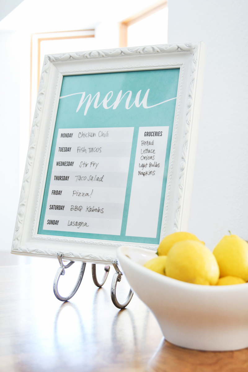 Free Printable Dry Erase Menu Board - Tatertots and Jello