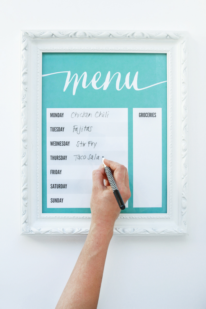 Free Printable Dry Erase Menu Board - Tatertots and Jello