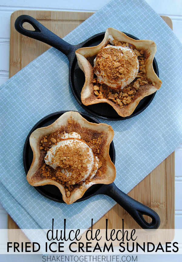 Dulce de leche fried ice cream sundaes 