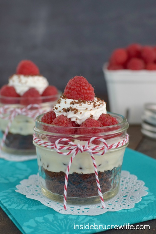 Raspberry Chocolate Chip Bronie Parfaits 