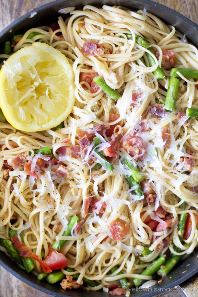 Spicy-Lemon-Pasta-with-Bacon-Tomatoes-and-Asparagus