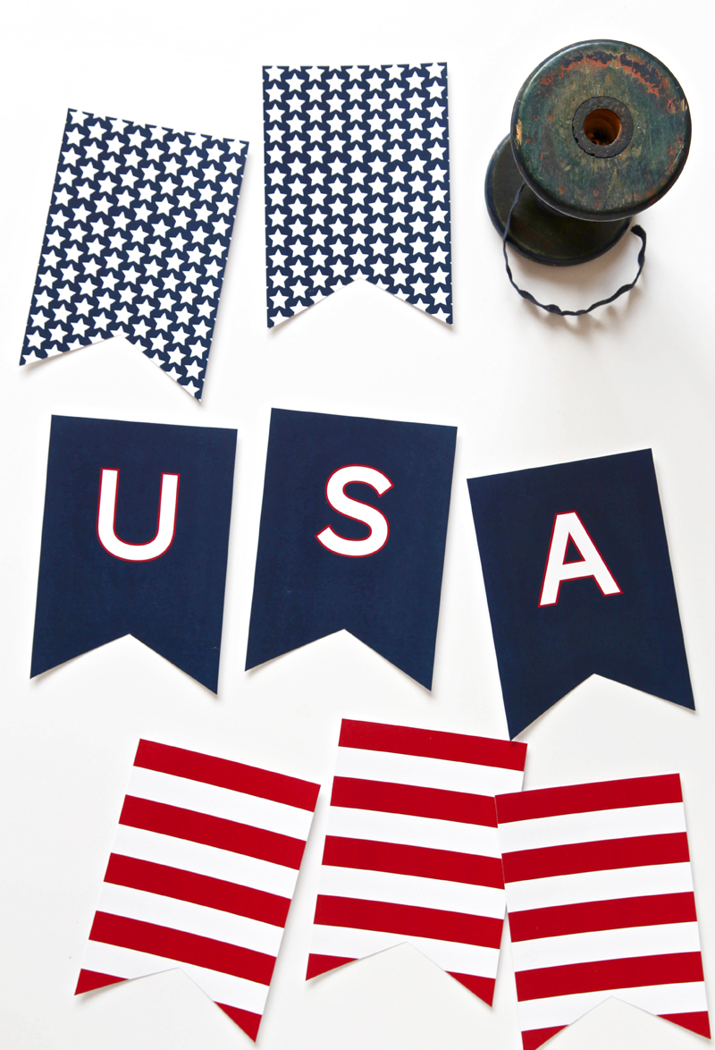 Fourth of July Nautical Free Printable Banner 