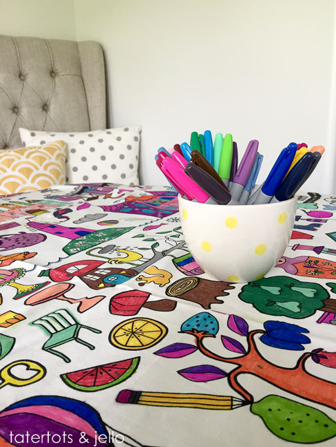 Easy Kids' Activity Idea — Tablecloth Coloring! - Tatertots and Jello