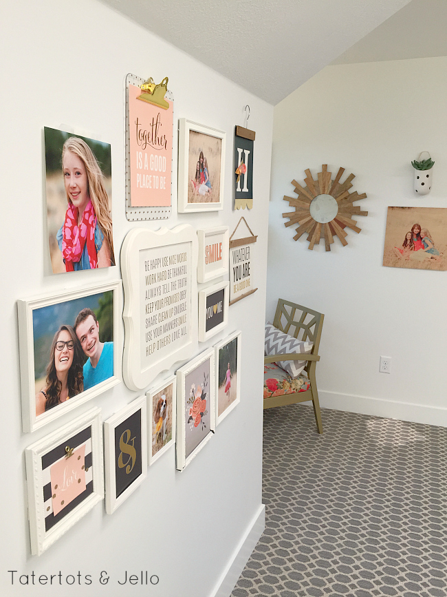 1905 cottage master bedroom gallery wall