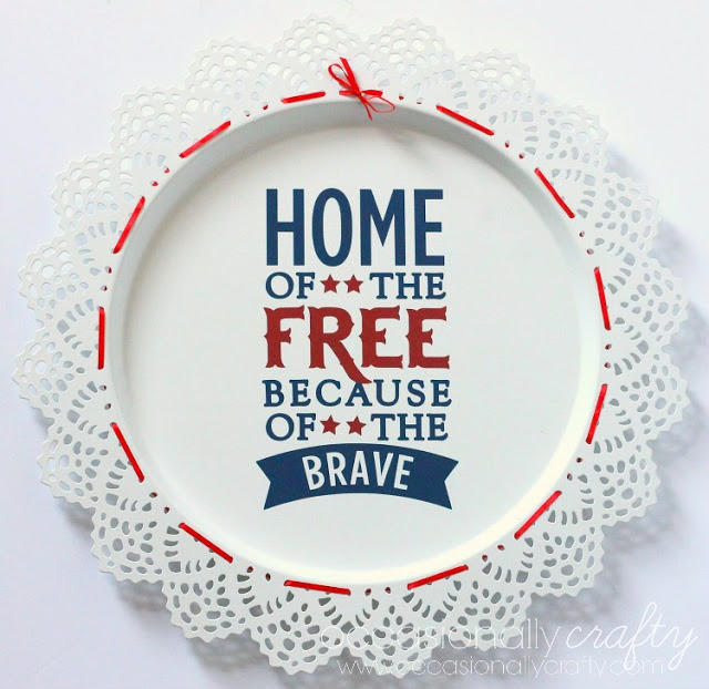 Home of the Free Patriotic Vinyl Charger