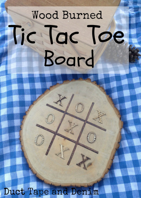 Wood-burned-tic-tac-toe-board