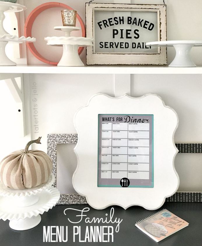 Weekly Menu Planner: Back to School Free Printable!