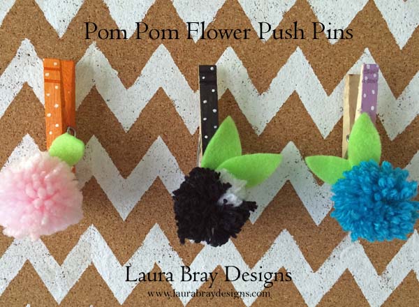 Pom-Pom-Flower-Push-Pins