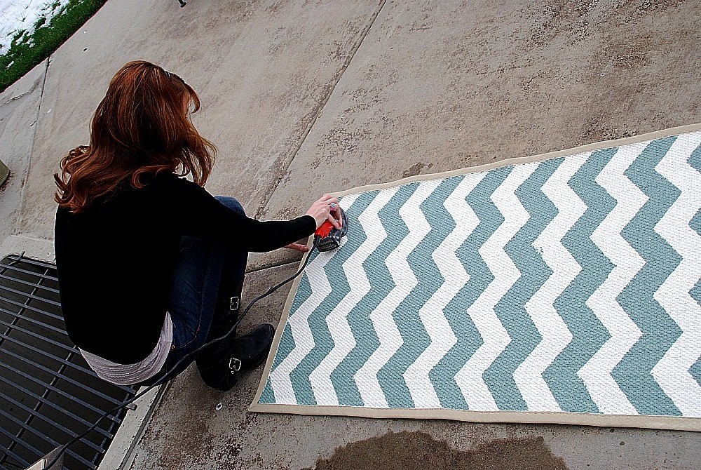 painted chevron rug