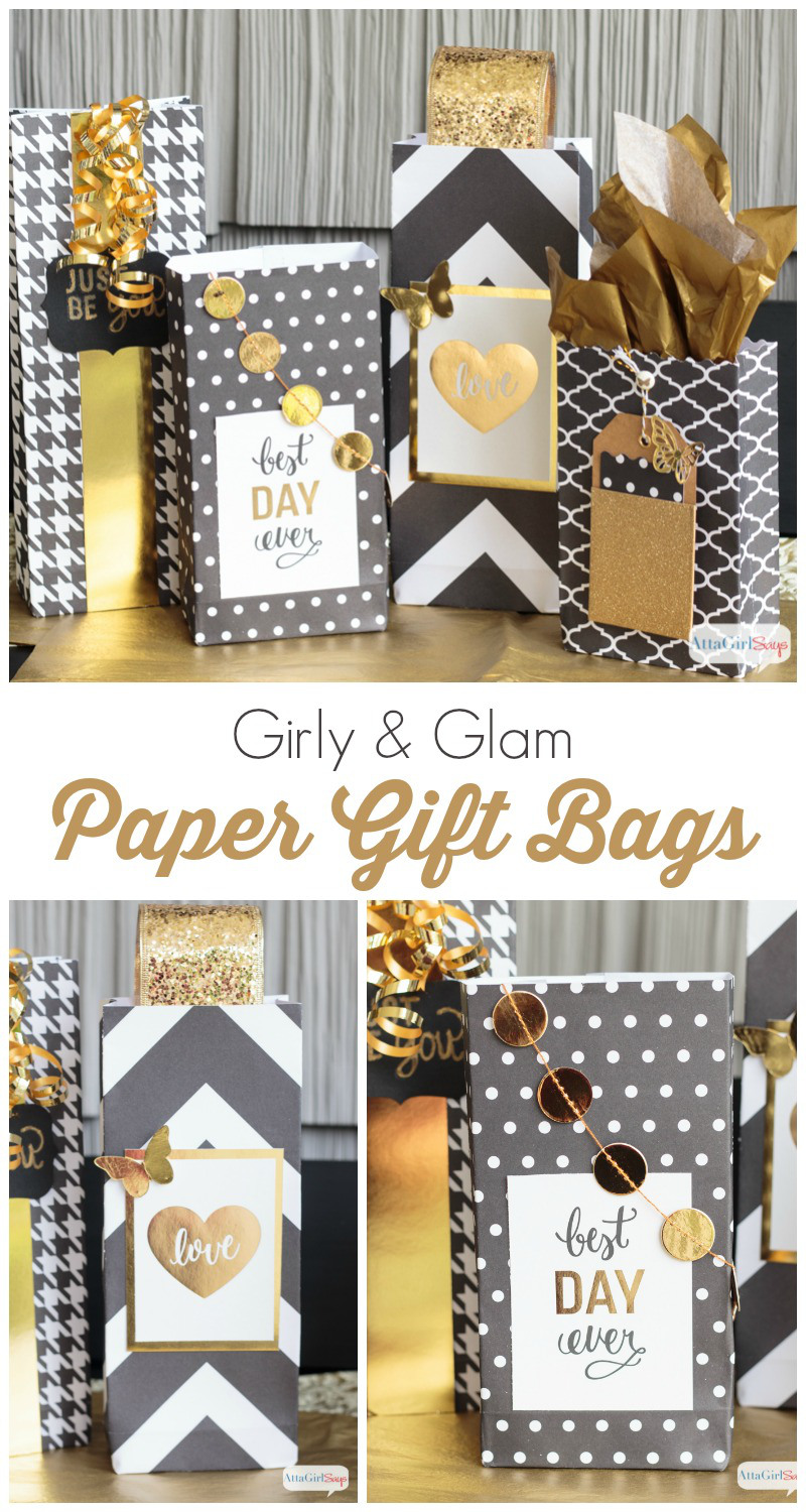 Girly and Glam Paper Gift Bags - Tatertots and Jello
